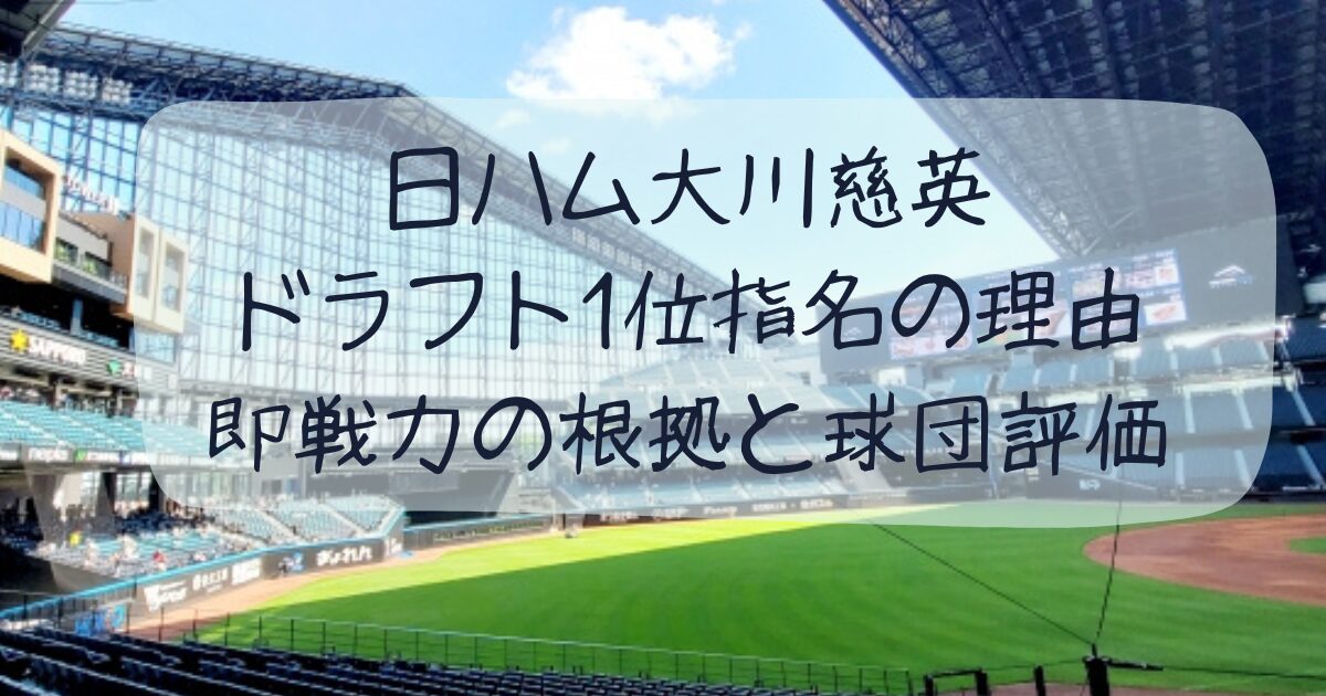日ハム大川慈英がドラフト1位指名の理由と即戦力の根拠は？球団評価